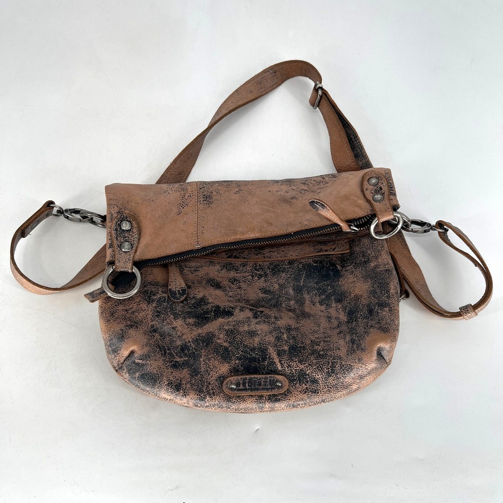 Bed Stu Tahiti Crossbody Handbag Brown Leather Boho Hippie